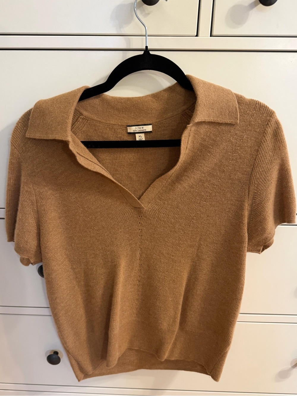 J.Crew cashmere collared short-sleeve sweater